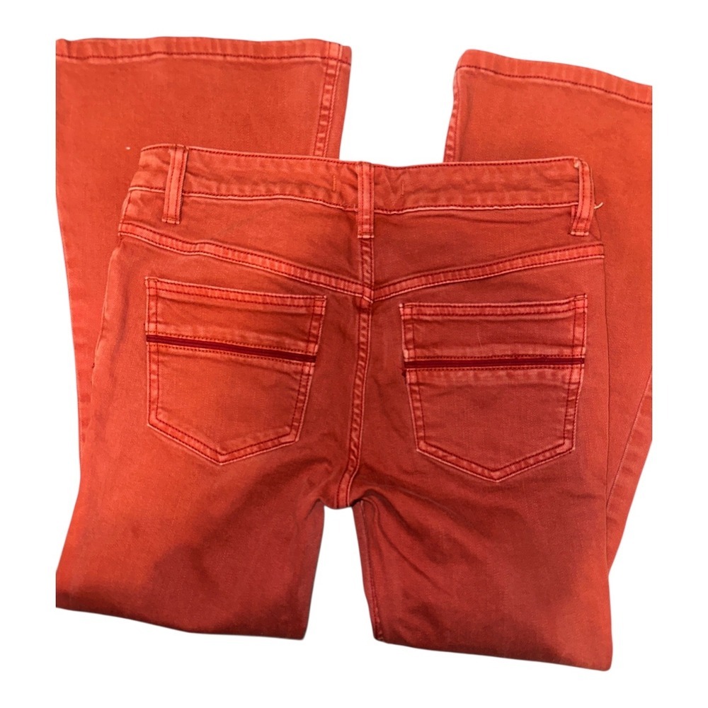 Free People Red/Orange Cropped Flare Jeans, Womens Size 25 - Picture 4 of 8